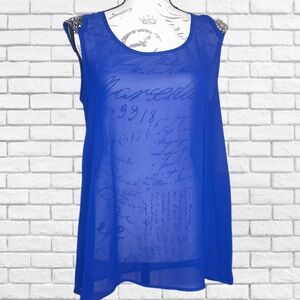 Miami Blue Relaxed Sleeveless Tank Top